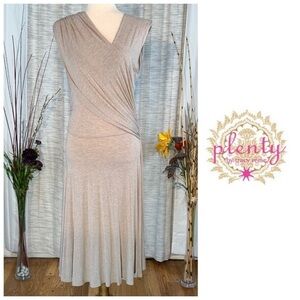 Plenty by Tracy Reece beige sleeveless empire dress.